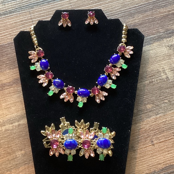 Talbots Purple, Pink, and Green Gemstone Necklace Set - Picture 3 of 8